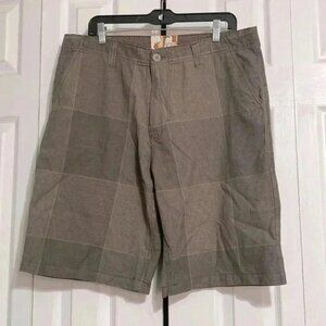 OP ocean pacific brown & tan plain cotton mens shorts